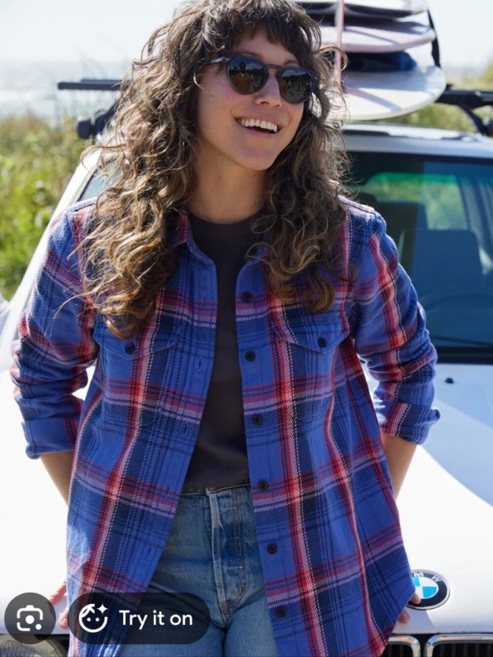 Outerknown Blanket Shirt Blue Purple Flannel XS Small